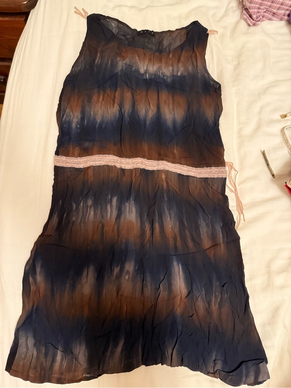 HOPE Sleeveless Tie-Dye Black Navy Brown Sheer dress